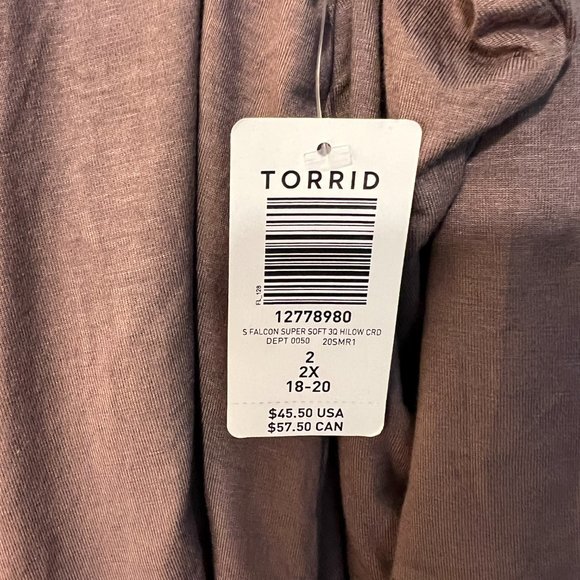 New Torrid Super Soft Hi Lo Open Cardigan 3/4 Sleeve size 2X - Picture 2 of 7